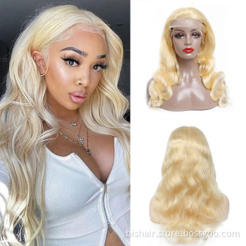 613 Honey Golden Wig 30 32 inches 13x4 Lace Forehead Wig Brazil Remy Body Wavy Lace Front Wig Ladies Human Hair 100%human hair